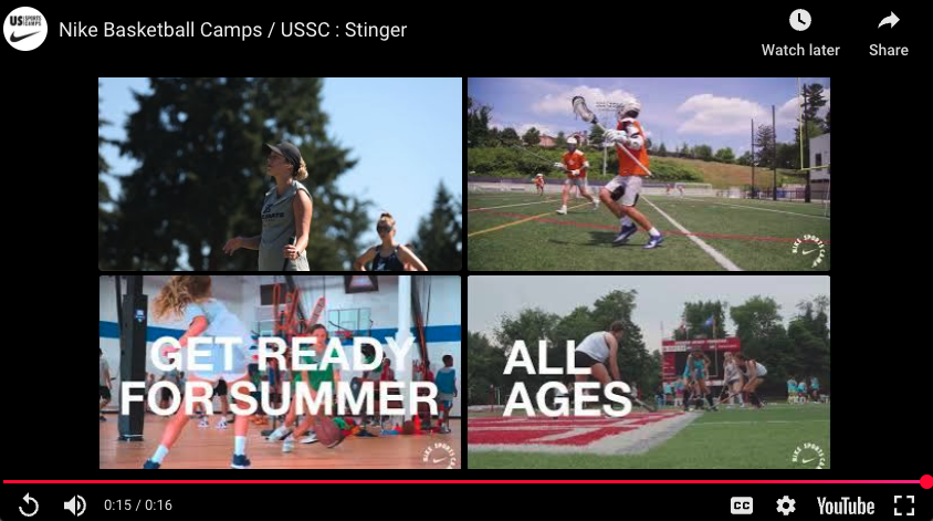 Nike Basketball Camp Youtube video screenshot
